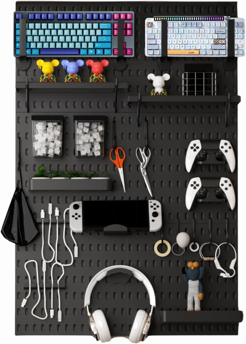 Gaming Accessories Images - Peg Board Wall Organizer for Gaming