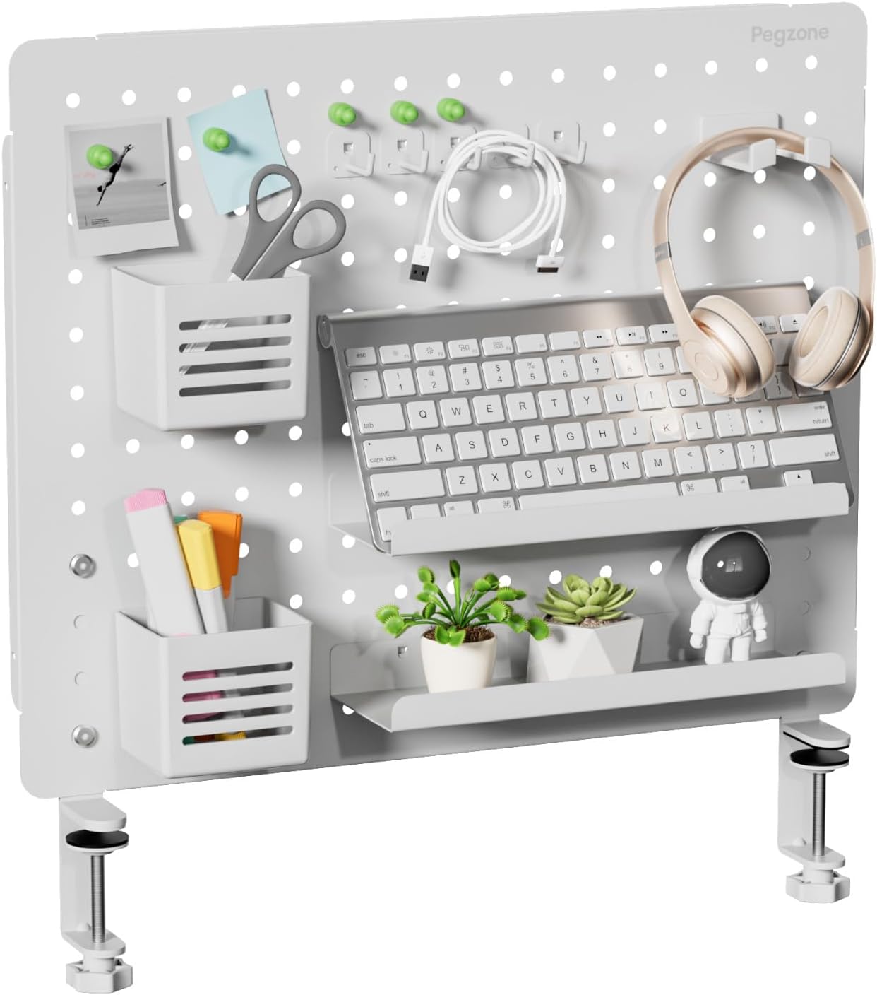 Large White Magnetic Pegboard  - Gaming Accessories Images review and price