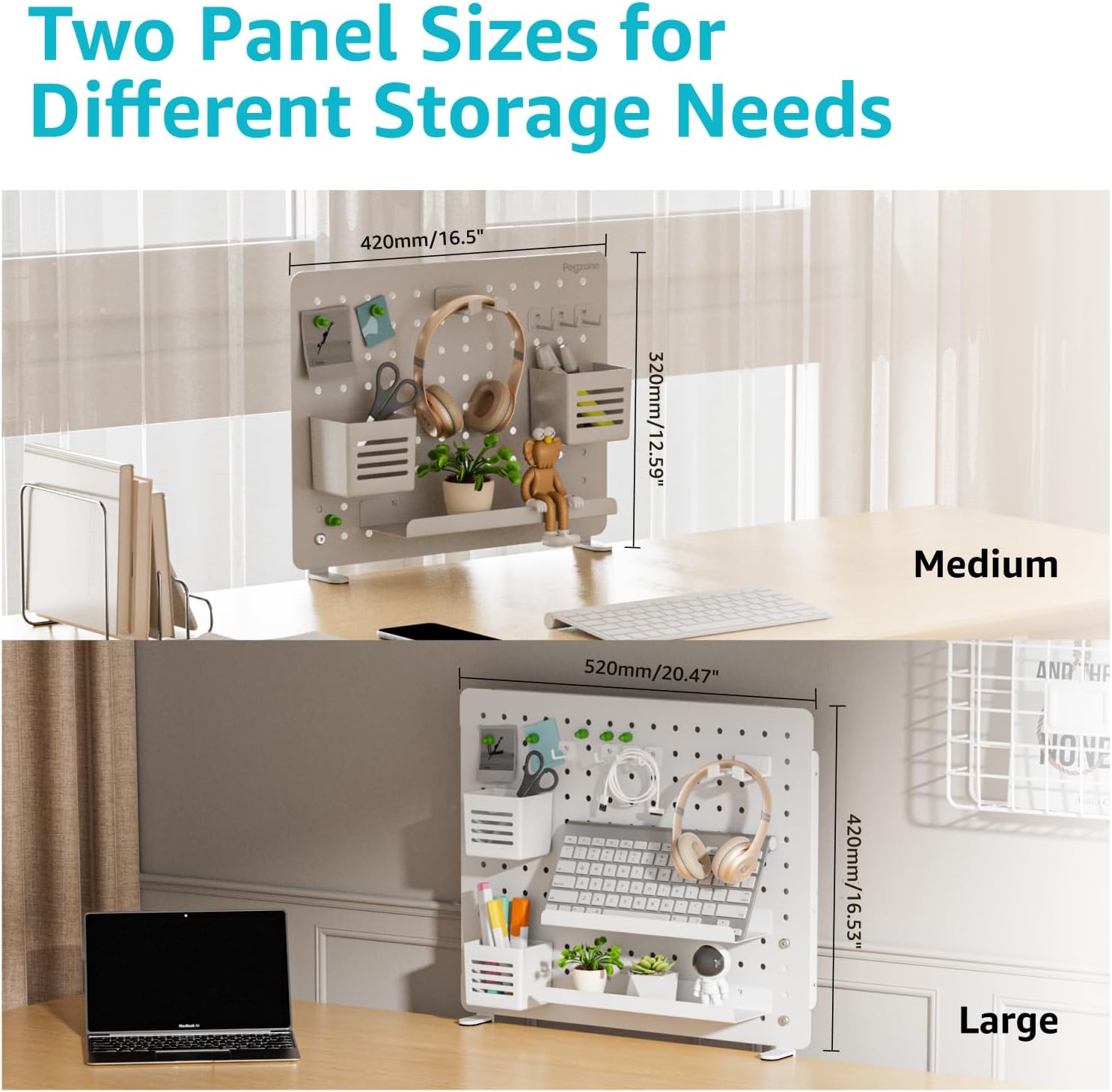 Large White Magnetic Pegboard  - Gaming Accessories Images review and price