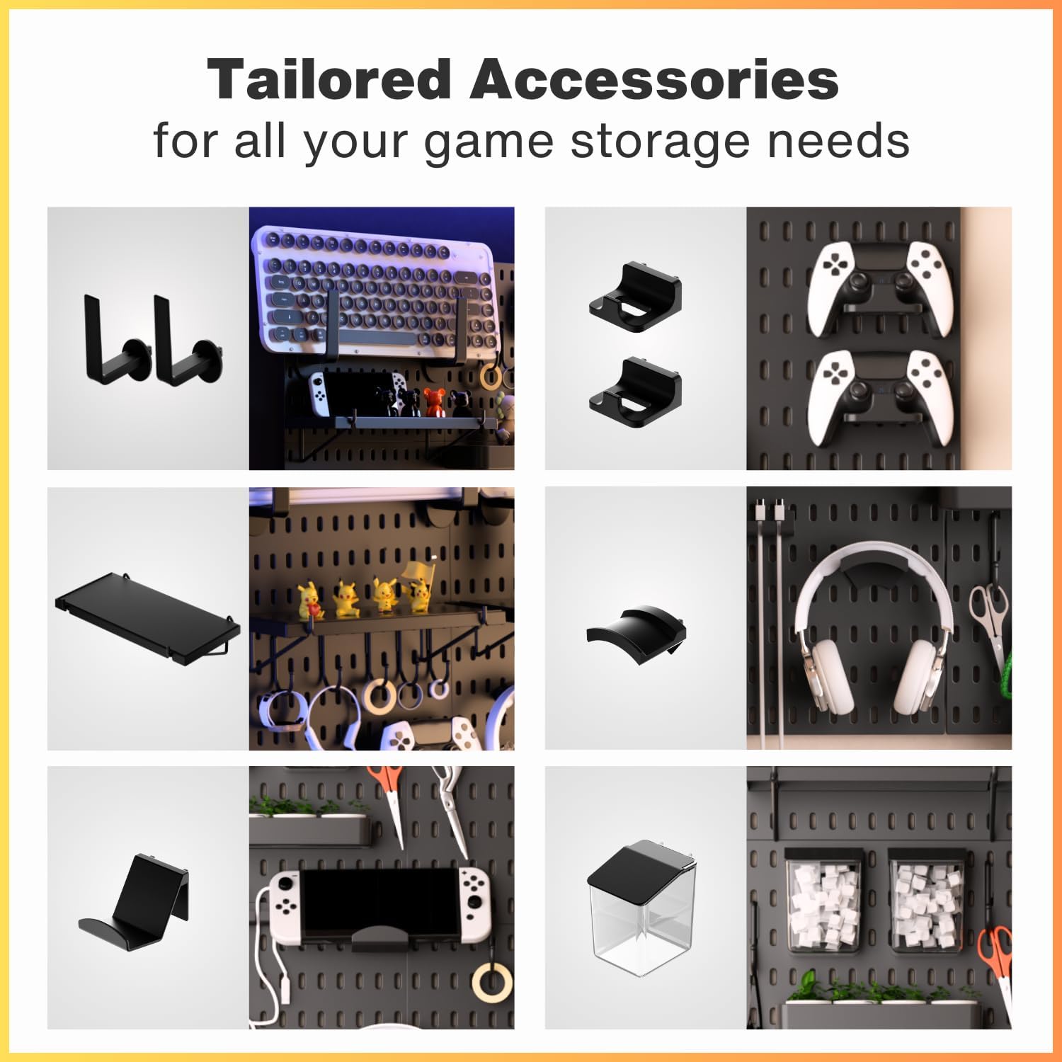 Peg Board Wall Organizer for G - Gaming Accessories Images review and price