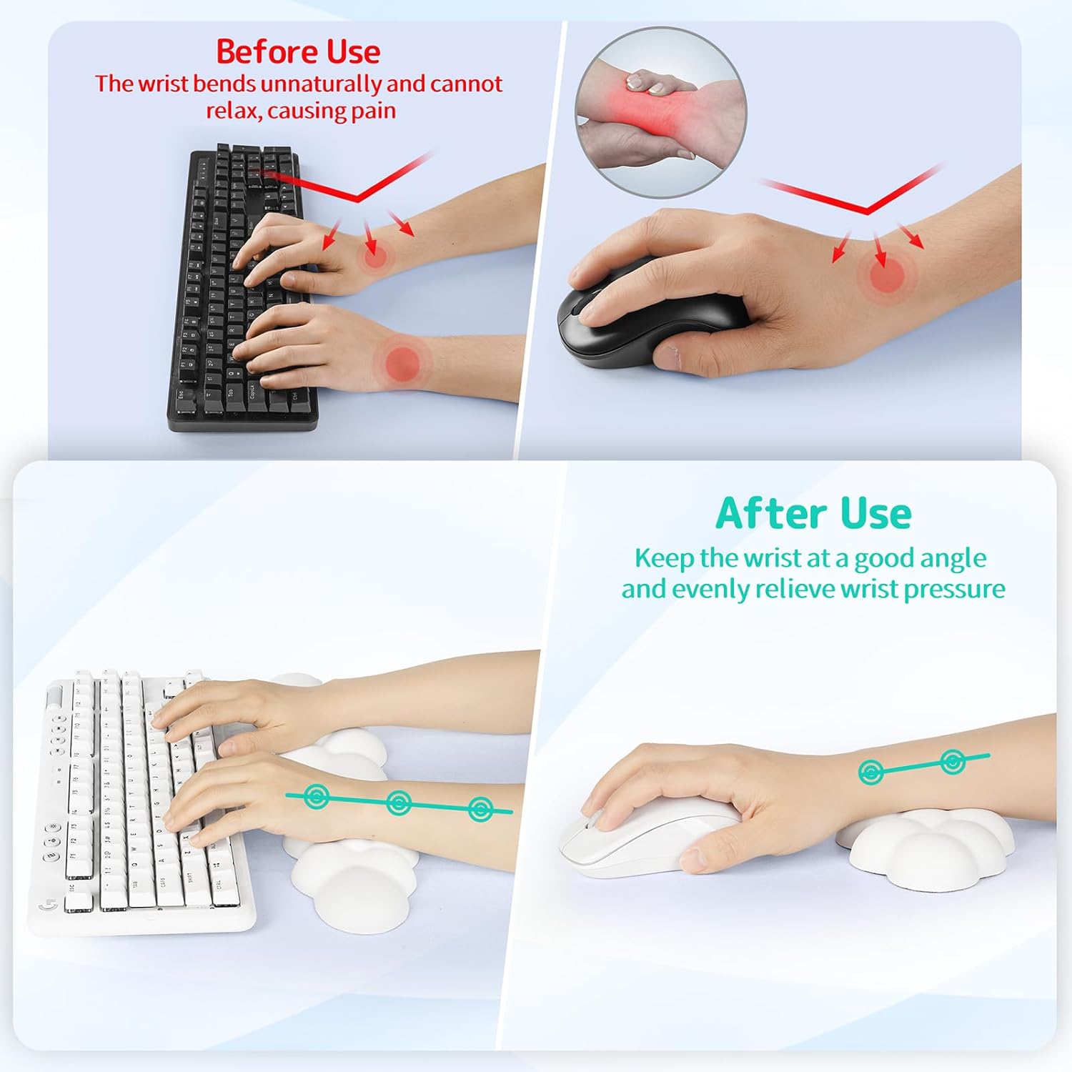 Cloud Wrist Rest Keyboard Set  - Gaming Accessories Images review and price