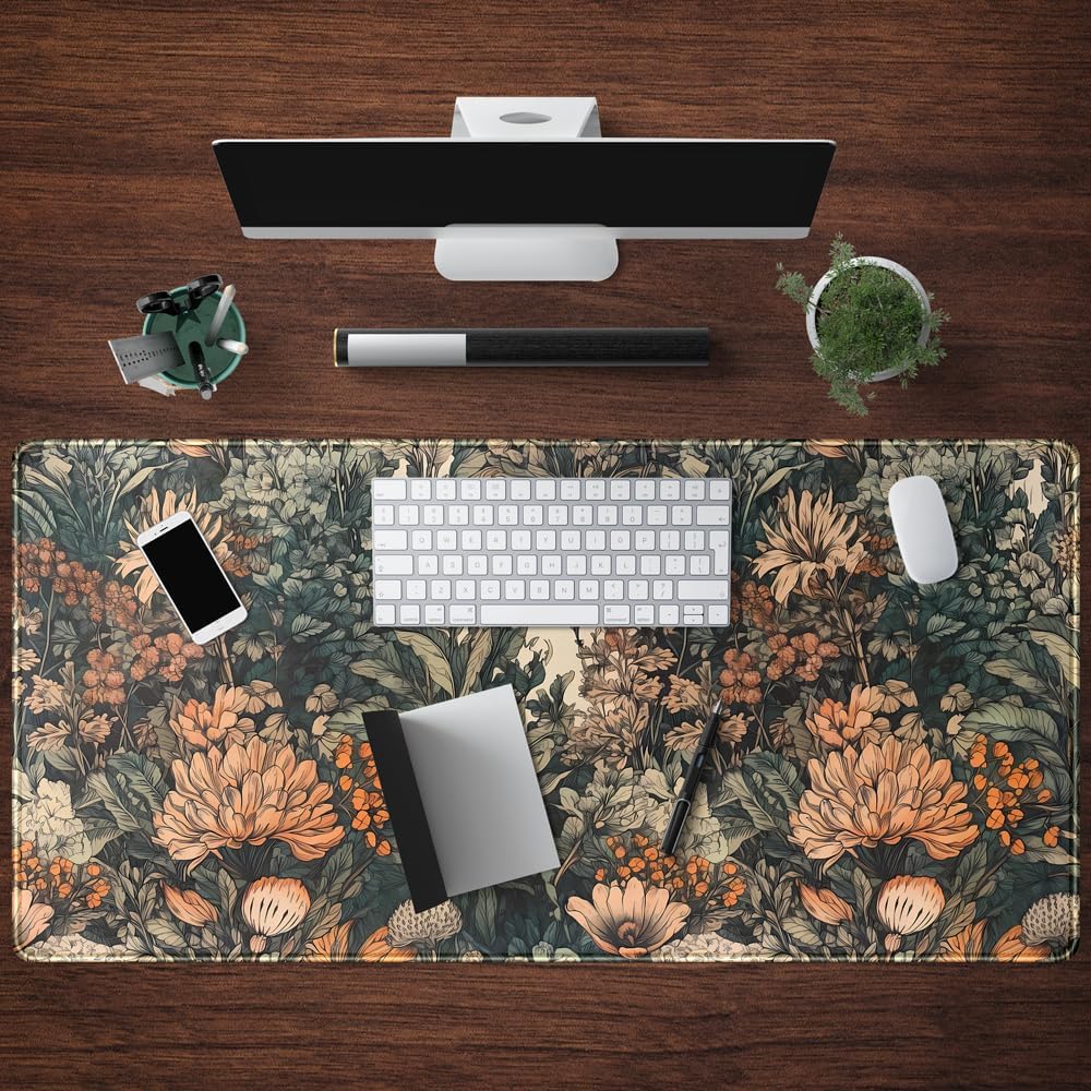Boho Aesthetic Desk Mat Wildfl - Gaming Accessories Images review and price