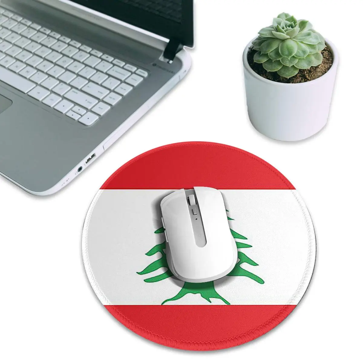 Flag Of Lebanon Round Mouse Pa - Gaming Accessories Lebanon review and price